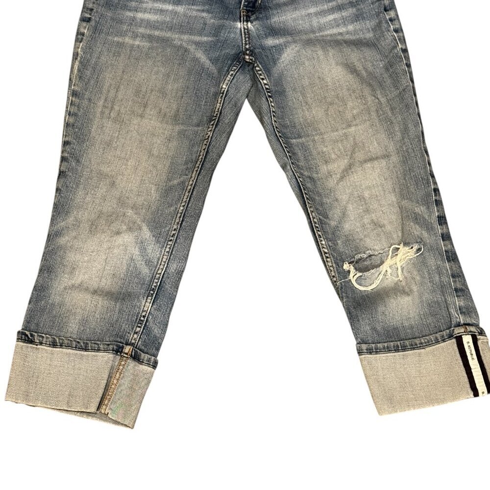 Banana Republic Cuffed Capri Jeans Size 10 Distressed Crop Denim - Picture 3 of 4